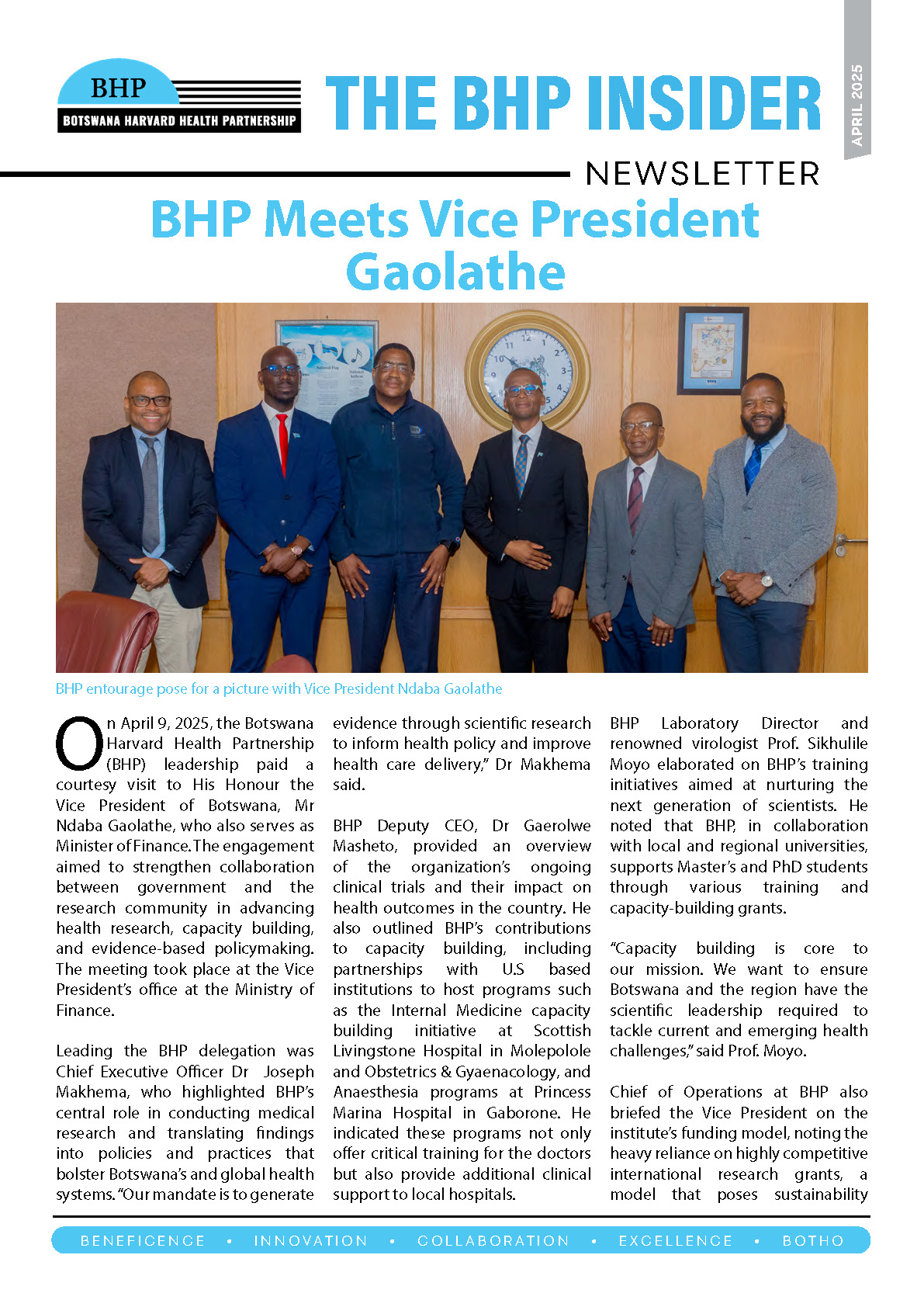 BHP Monthly Newsletter, April 2025