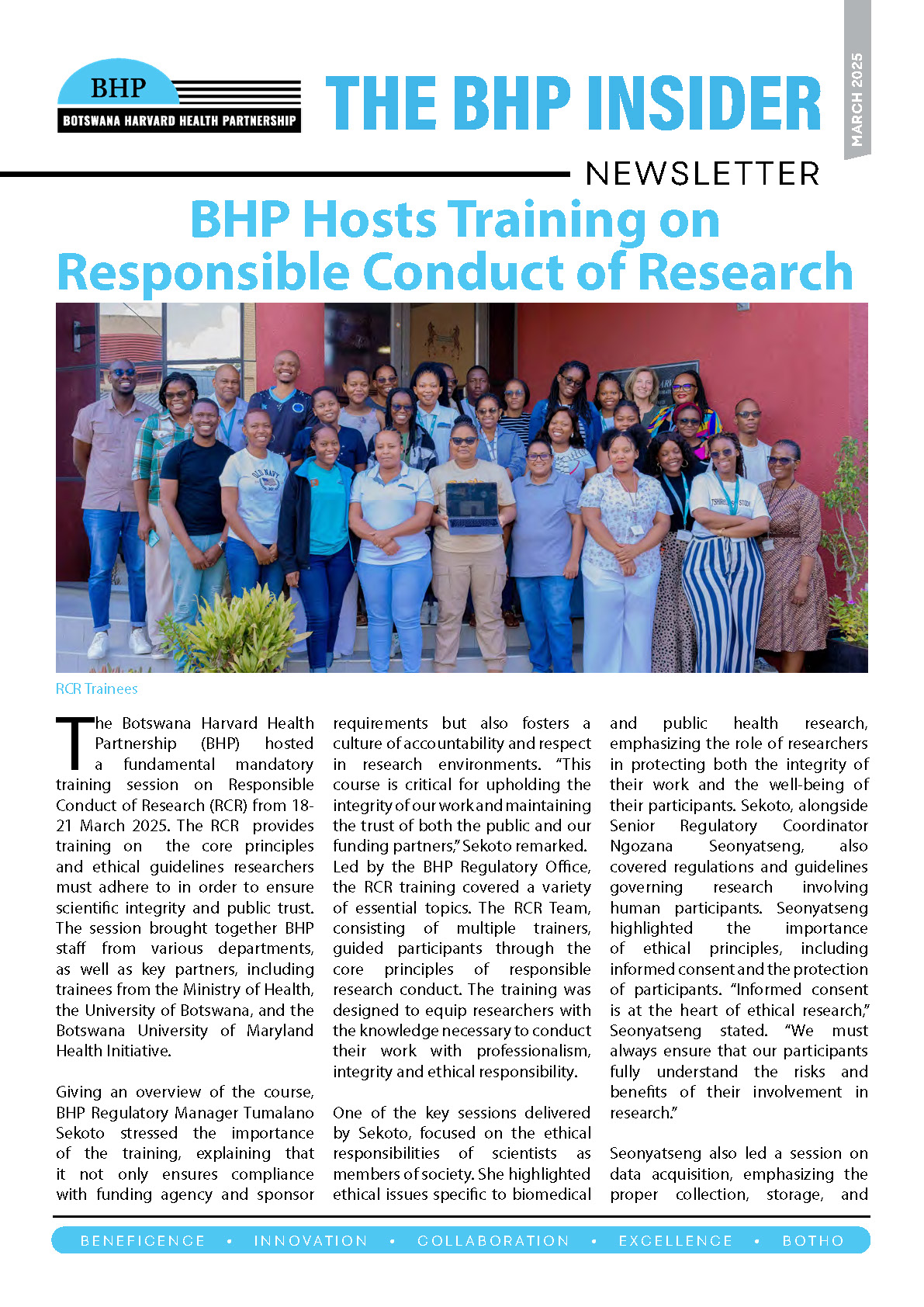 BHP Monthly Newsletter, March 2025